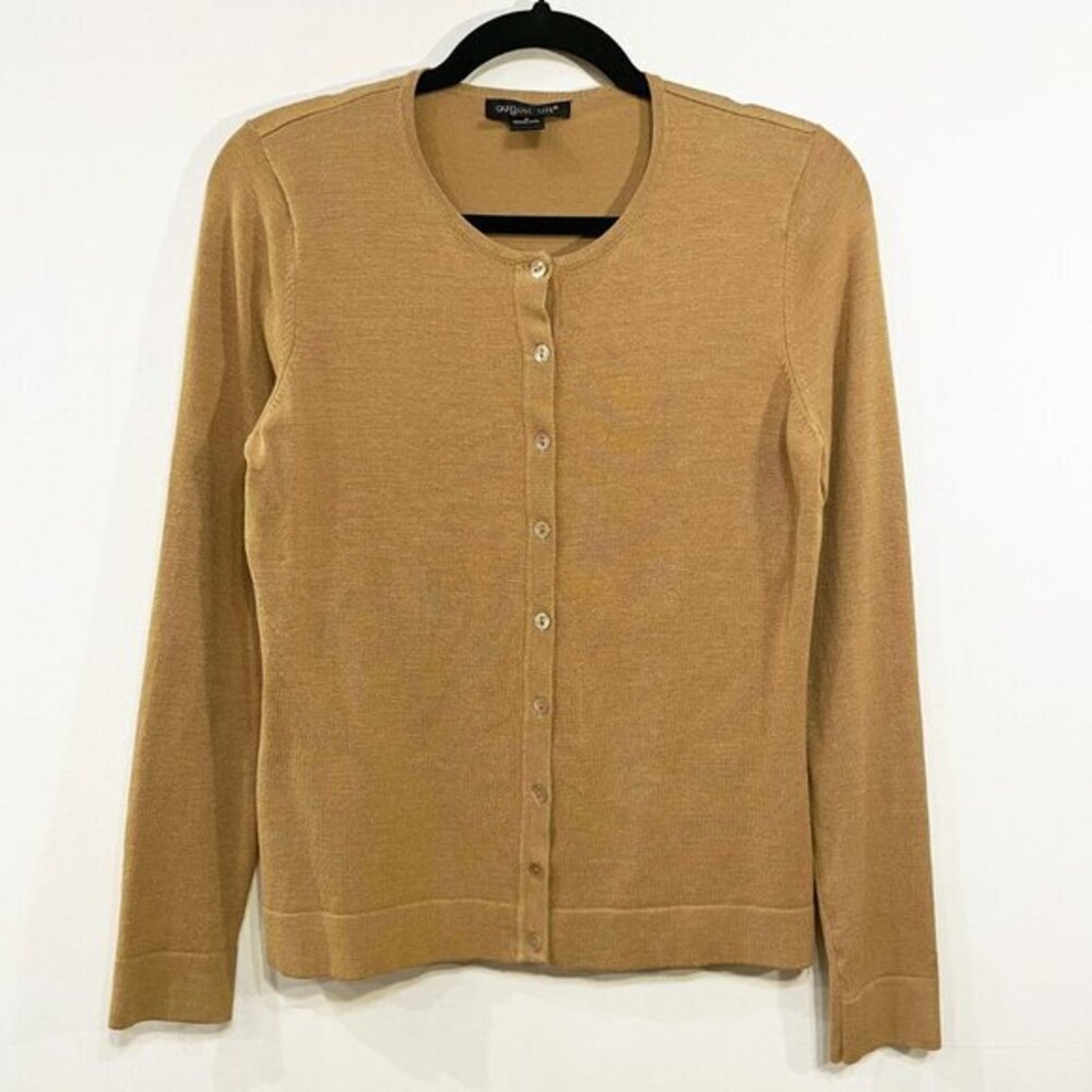 EUC Vintage 74% Silk Blend Cardigan Camel August Silk Medium